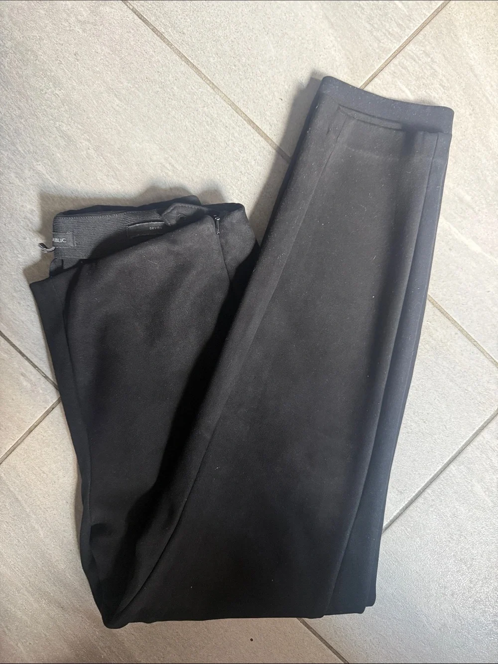 Banana Republic black suede leather pants